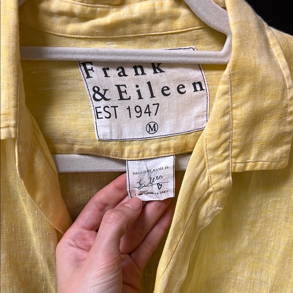 Frank & Eileen Light Yellow Casual Shirt linen - Picture 5 of 7